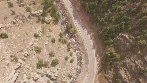 Pan Up Over Mountain Road Stock Footage 100210343