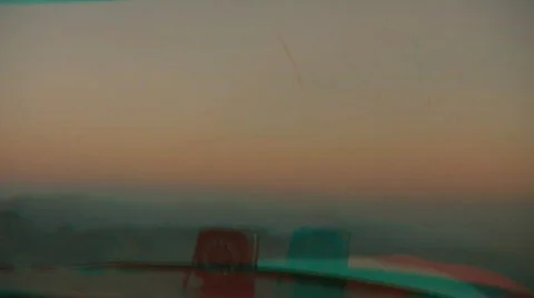 PAN OVER TO PILOT stereo 3D Anaglyph Stock Footage 286317