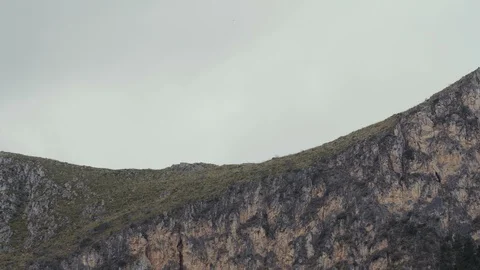 A pan over a rocky mountain in Sicily Stock Footage 88683655