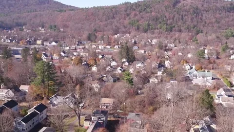 Pan Over Shelburne Falls, MA Stock Footage 329240222