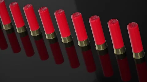 Pan Over Shotgun Shell Line 库存影片 58931566