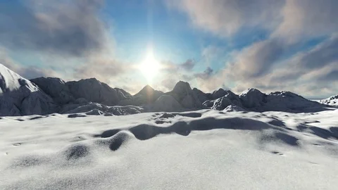 Pan over snowy mountains Stock Footage 79751916