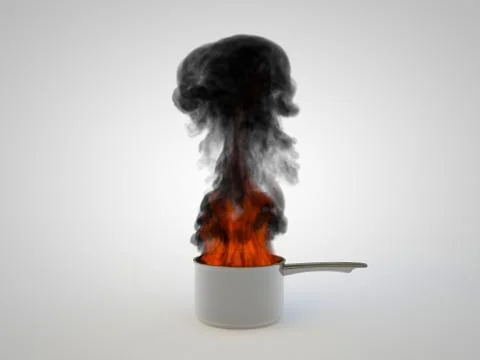 Pan overheated Stock Illustration
