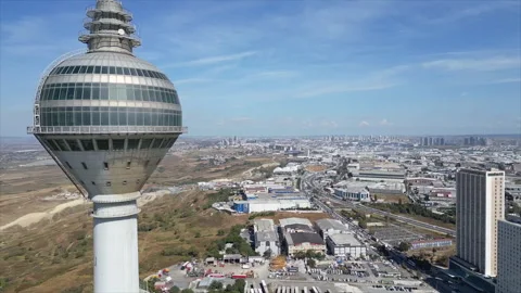 Pan pass water Tower Stock Footage 254815284