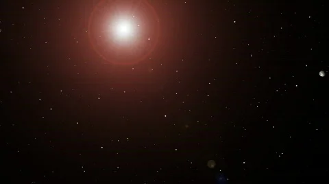 Pan past Sun to Earth then approach from space Stock Footage