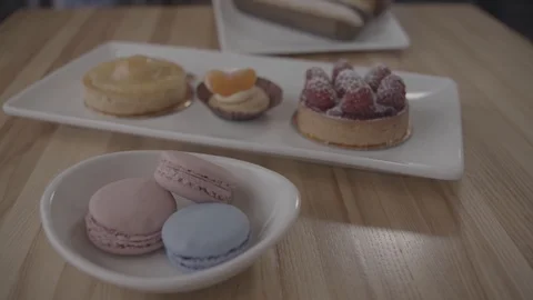 Pan up of pastries  Stock Footage 112821512