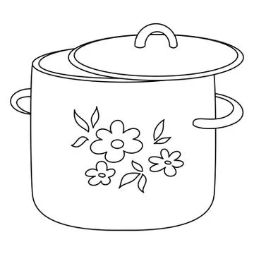 Pan with pattern, contours Stock Illustration
