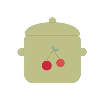 Pan with a pattern for cooking on a white background. Stock Illustration