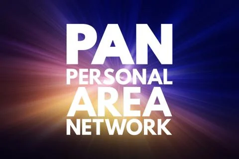 PAN - Personal Area Network acronym, technology concept background Stock Illustration