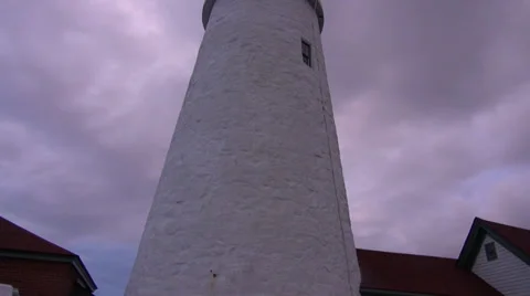 Pan up of Portland Head, Lighthouse Video stock 34281422
