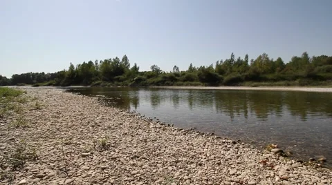 Pan on a quiet river in the summer 스톡 동영상 47992859