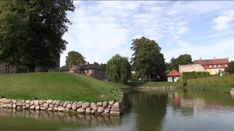 Pan R Moat Stock Footage 72750123