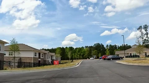Pan of r a new Apartment complex buildings Horizon Ridge Stock Footage 179955189