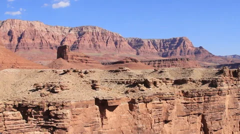 Pan red cliffs to Marble Canyon Stock Footage 40723428