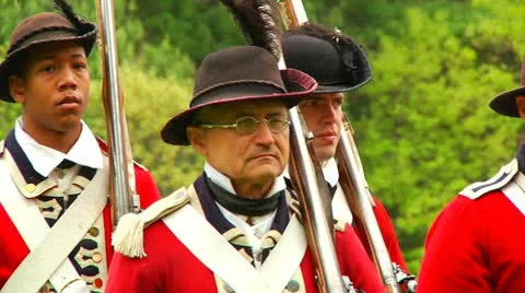 Pan of Redcoat Army Stock Footage 12161445