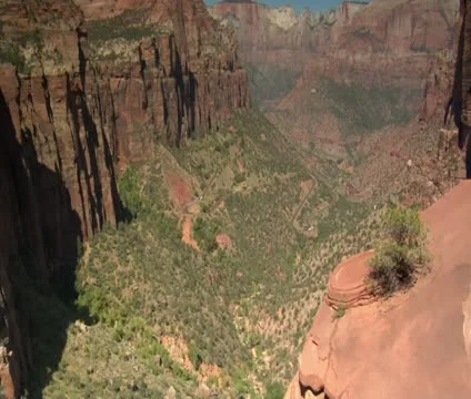 Pan up of redrock mountains to sky Video stock 21681855