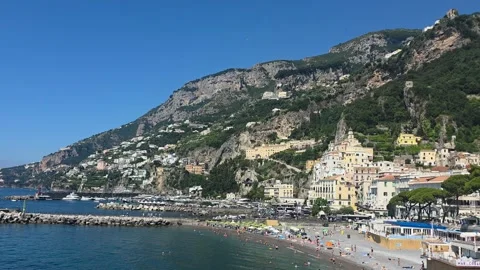 Pan right of Amalfi Coast Stock Footage 345370769