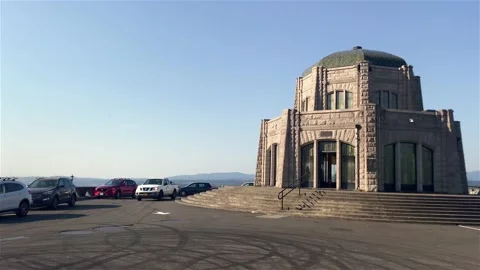 Pan right footage of Crown Point Vista House, Portland, Oregon - 4K Stock Footage 220148144