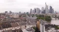Pan Right Frankfurt Skyline Establishing Shot Busy Business Offices Skyscrapers HD Footage