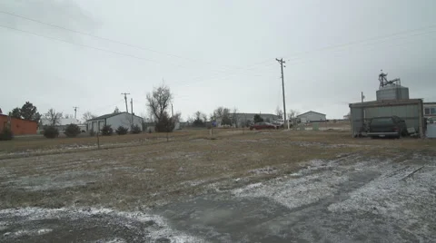 Pan right to Indian reservation trailer Stock Footage 40332923