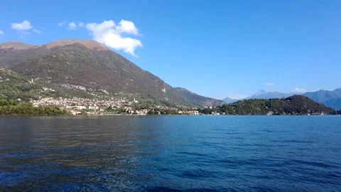 Pan right, Lake Como view from ferryboat. Stock Footage 255885721