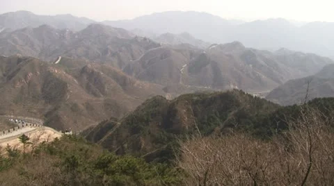 Pan right of left of Great Wall of China 스톡 동영상 11307655