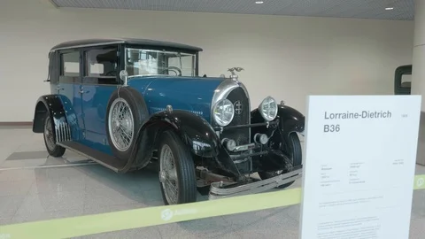 Pan from right to left of old rare cars. Stock Footage 118805562