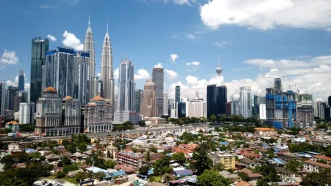 Pan from right to left timelapse footage:  Kuala Lumpur cityscape Stock Footage 107580911