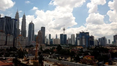 Pan from right to left timelapse footage:  Kuala Lumpur cityscape Stock Footage 119801895