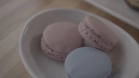 Pan right of macaroons  Stock Footage 112821523