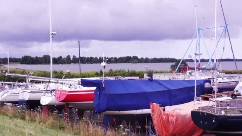 Pan to the right on Marina Stock Footage 118251675