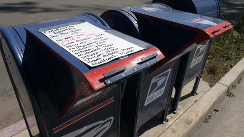 Pan Right Post office Box Stock Footage 128544616