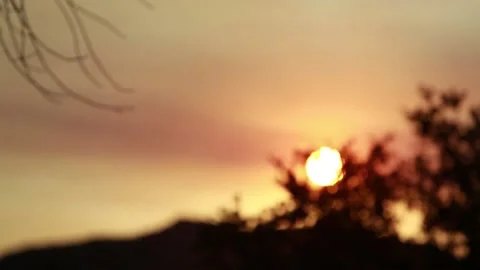 Pan right rack focus on the sunset Stock Footage 160806148