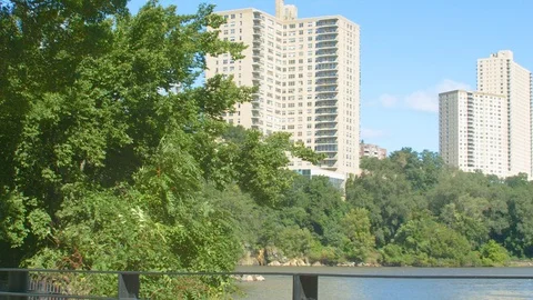 Pan right river Stock Footage 96634504