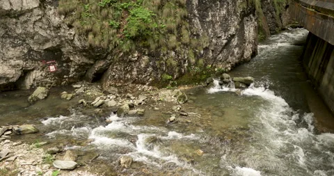 Pan right to a river intersection Stock Footage 241807876