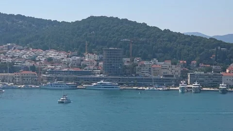 Pan right of Split harbor Stock Footage 344012558