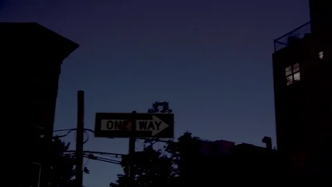 Pan right tilt up Twilight sky Williamsburg Brooklyn New York 4k Stock Footage 255754443