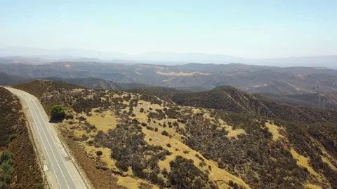 Pan Right Valley to Dam View Stock Footage 79424292