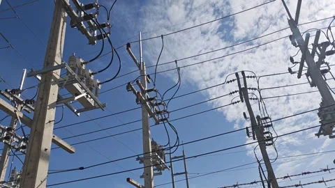 Pan right video of automatic circuit and electrical power distribution. Stock Footage 342342174