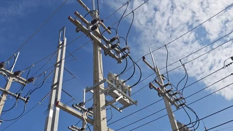 Pan right video of automatic circuit and electrical power distribution. Stock Footage 342342194