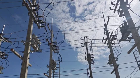 Pan right video of automatic circuit and electrical power distribution . Stock Footage 342342199