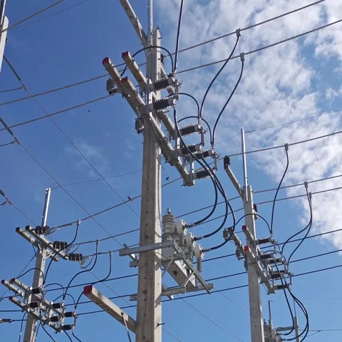 Pan right video of automatic circuit and electrical power distribution. Stock Footage 342342208