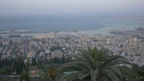 Pan right view of Haifa Stock Footage 100570617