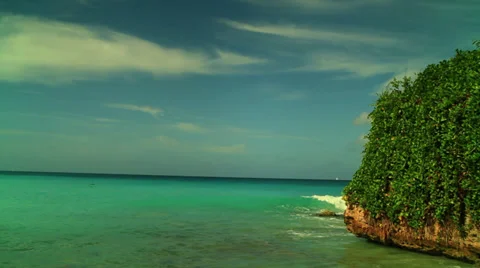 Pan Right Waves Coming in Stock Footage 34794502