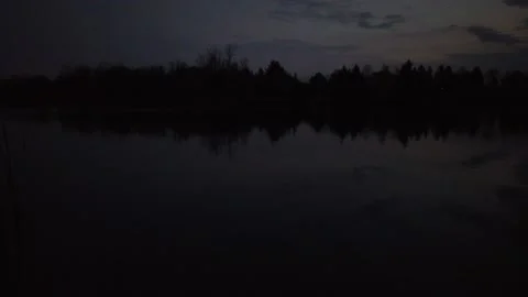 Pan of a river at dawn Stock Footage 141938269