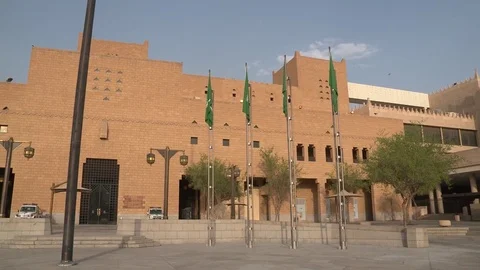 Pan on Riyadh municipality square and buildings (16) Stock Footage 82849458