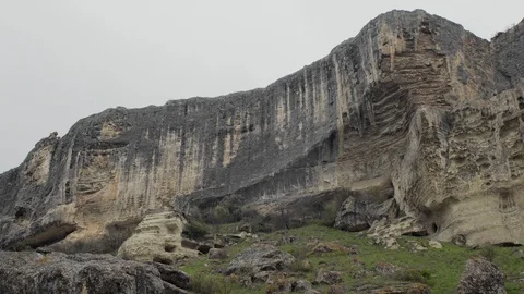 Pan Of Rocky Mountain Top Stock Footage 107644635