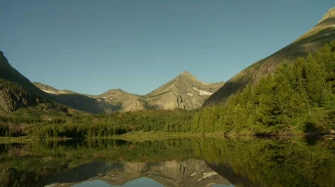 Pan of rugged mountains Stock Footage 520611