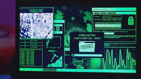 PAN Running Unethical Workload on NSA's Computer. Hack Computer Concept. Stock Footage 125672056