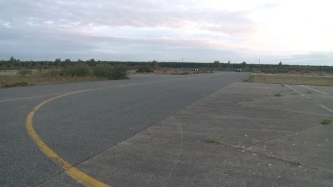 Pan of runways at abandoned USAF base Stock Footage 98086509